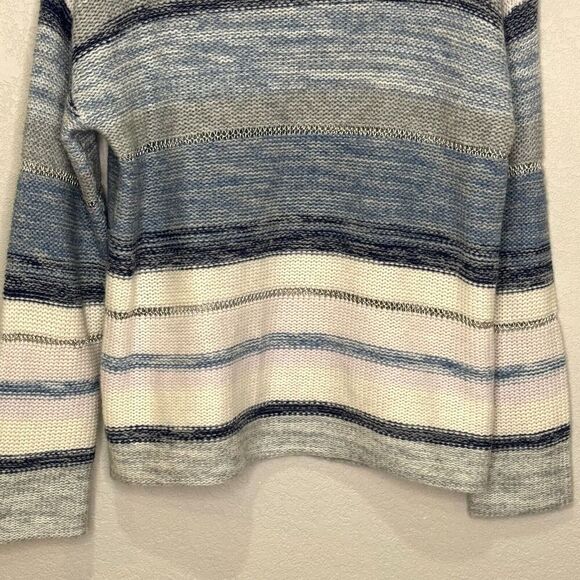 Rails Sweater Size XS Daphne Stripe Wool & Cashmere Blue Grey Ivory Metallic - Picture 4 of 9